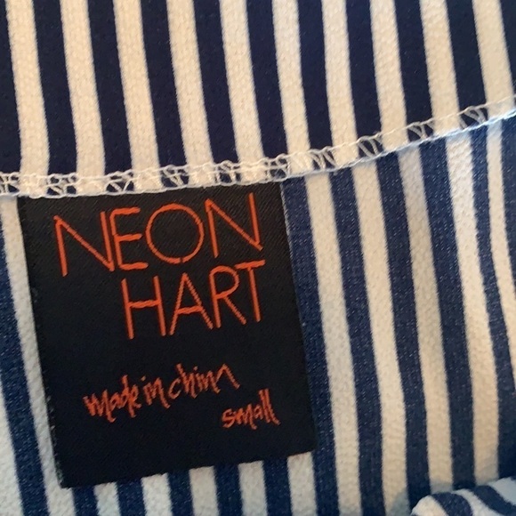NEON Hart Striped Printed Drawstring Waist Front Button Rompers Size S - Picture 12 of 16